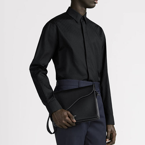 디올 새들 A5 트라이앵글 파우치 블랙