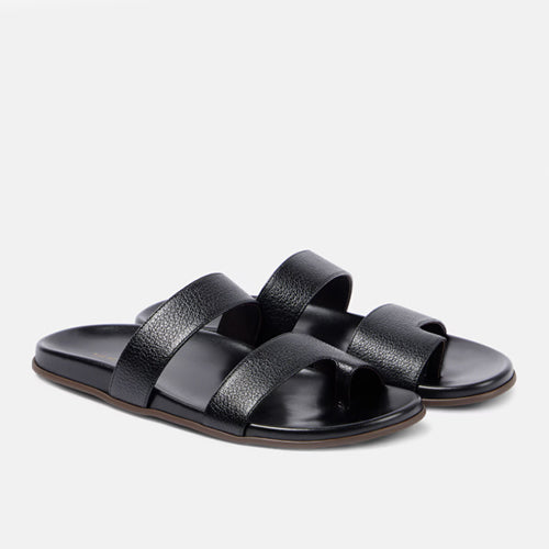 더로우 휴 레더 샌들 블랙