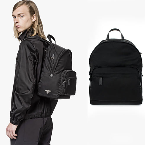 프라다 삼각 로고 포코노 백팩 블랙