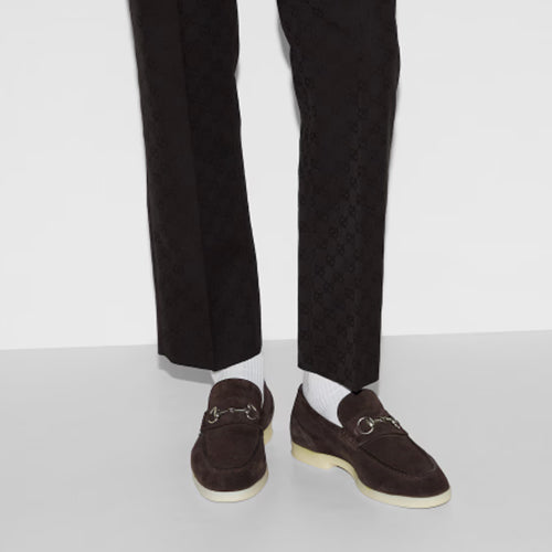 구찌 홀스빗 스웨이드 로퍼 브라운