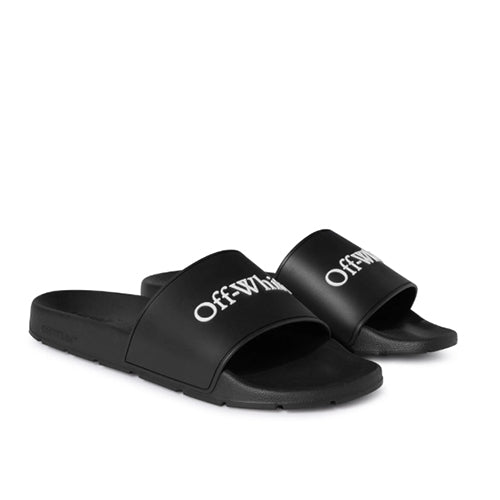 오프화이트 북스 풀 슬리퍼 블랙