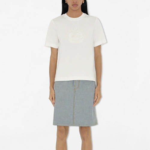 (국내배송, 당일출고) 버버리 월계수 기마 자수 반팔 티셔츠 (여성)