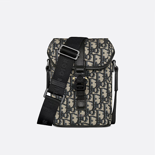 디올 히트 더 로드 버티컬 미니 메신저백 베이지 블랙