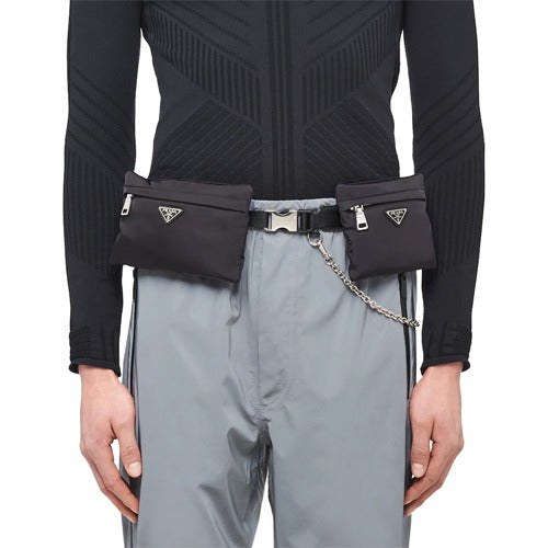 (국내배송) 프라다 파우치가 있는 사피아노 가죽 벨트 (엑소 찬열착용!!)