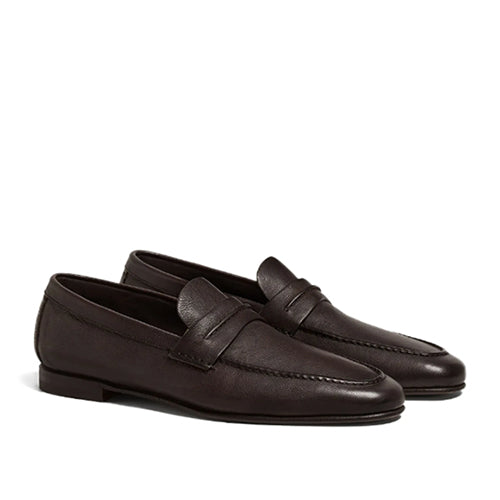 제냐(Zegna) 레더 페니 로퍼 브라운