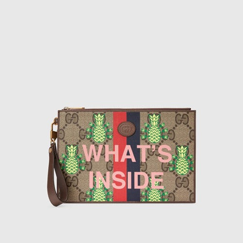 구찌 GG 수프림 캔버스 파인애플 파우치