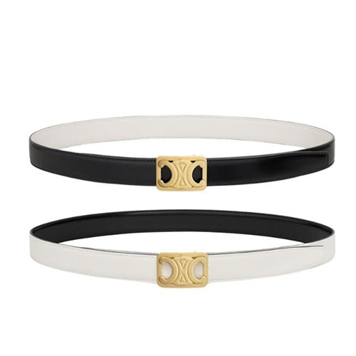 셀린느 미디움 리버시블 프레임드 트리옹프 벨트 블랙