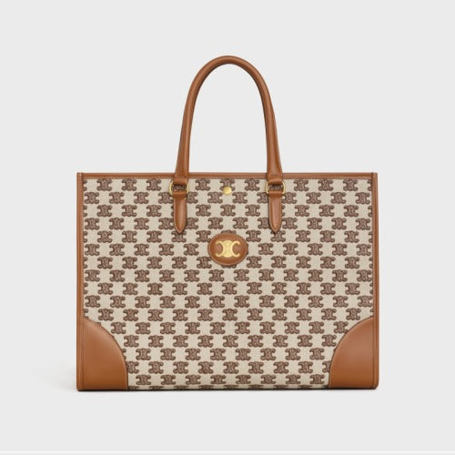 셀린느 카바스 트리오페 호리즌탈 토트 백 브라운