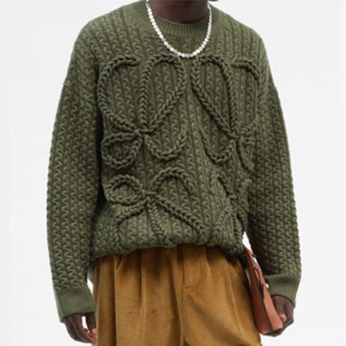 (국내배송)로에베 애너그램 크로셰 케이블 울 스웨터-당일출고-