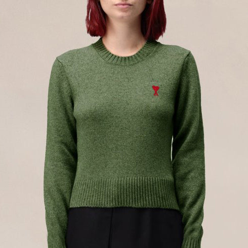 (국내배송, 당일출고) 아미 하트로고 자수 여성용 니트 스웨터