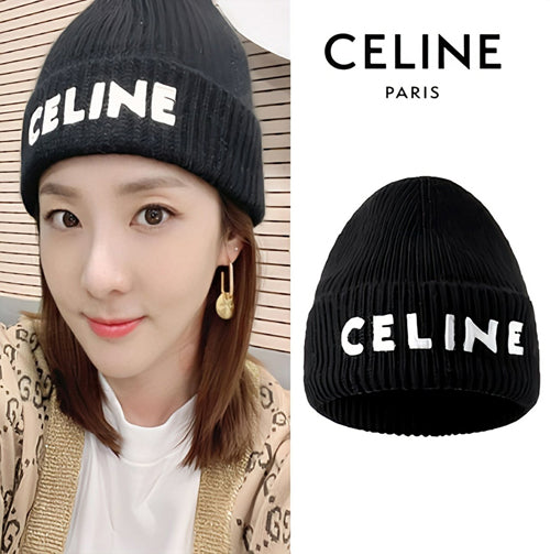 (국내배송, 당일출고) 셀린느 레터링 로고패치 비니