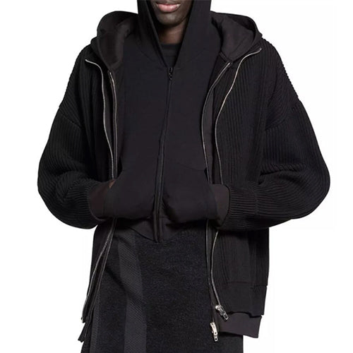 발렌시아가 스포츠 아이콘 레이어드 오버사이즈 집업 후드티