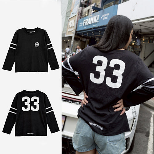 크롬하츠 33 홀스슈 로고 롱슬리브 티셔츠 블랙